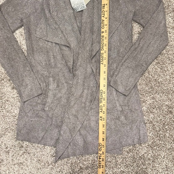 NWT Barefoot Dreams Cozychic Lite Ribbed Island Wrap Cardigan PEWTER Size XXS-XS - Picture 4 of 11